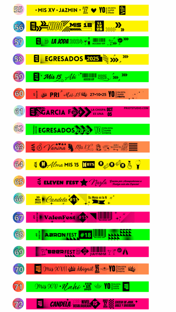 Pulseras VIP Flúor