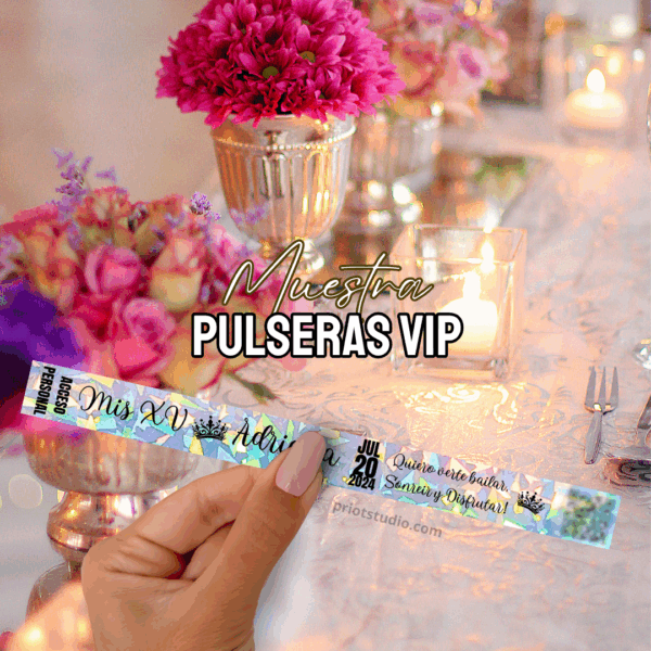 50 Pulseras VIP Holográficas
