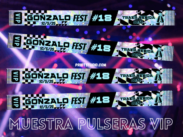 50 Pulseras VIP Holográficas