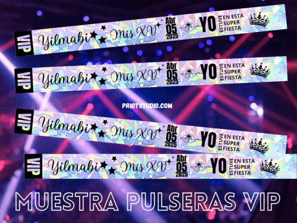 50 Pulseras VIP Holográficas